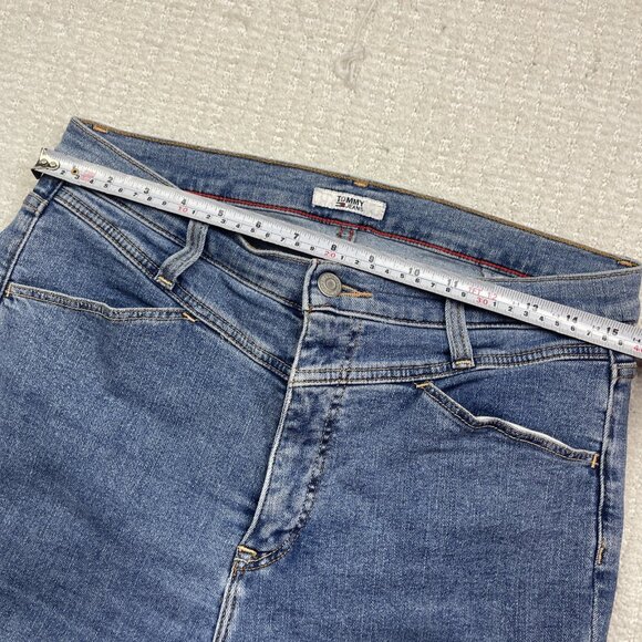 Y2K Tommy Jeans High Rise Curve Legging Light Blue Skinny Denim Womens Size 8 - Picture 7 of 13